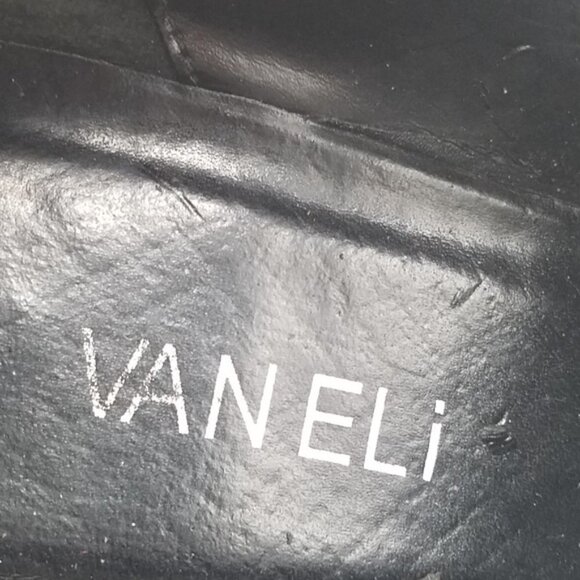 Vaneli Suede Patent Leather Bootie Peep Toe Buckle - Picture 11 of 11